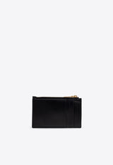 Alexander McQueen Logo Stamped Leather Zip Cardholder
