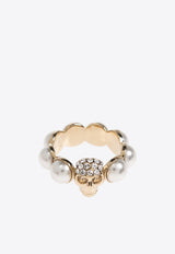 Alexander McQueen Embellished Skull Ring Gold 836481 J16PP-1953