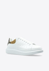 Alexander McQueen Oversized Leather Low-Top Sneakers with Snakeskin Print Heel