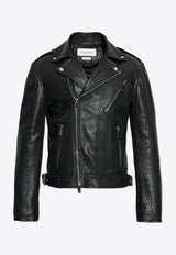 Alexander McQueen Leather Jacket with Buckled-Straps