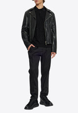 Alexander McQueen Leather Jacket with Buckled-Straps