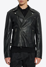 Alexander McQueen Leather Jacket with Buckled-Straps