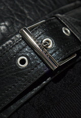 Alexander McQueen Leather Jacket with Buckled-Straps