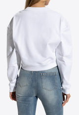 Balmain Logo Print Cropped Sweatshirt