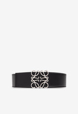 Loewe Reversible Anagram Leather Belt Black E821238X12 0-BLACK TAN PALLADIUM