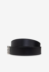 Loewe Reversible Anagram Leather Belt Black E821238X12 0-BLACK TAN PALLADIUM