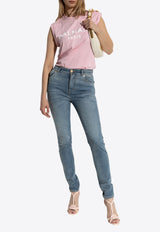 Balmain Logo Print Sleeveless T-shirt