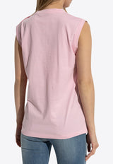 Balmain Logo Print Sleeveless T-shirt