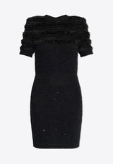 Balmain Shimmering-Sequins Tweed Mini Dress