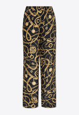 Balmain Chains Print Silk Pants