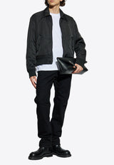 Balmain Logo Stamped Zip-Up Bomber Jacket