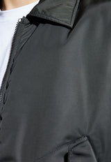 Balmain Logo Stamped Zip-Up Bomber Jacket