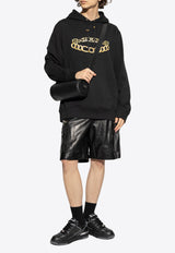 Balmain Printed Chain Logo Hooded Sweatshirt