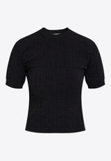 Balmain Crewneck Cropped Knit Top