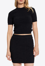 Balmain Crewneck Cropped Knit Top