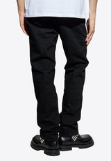 Balmain Logo Label Straight-Leg Jeans