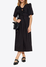 GANNI Bow-Embellished Midi Dress
