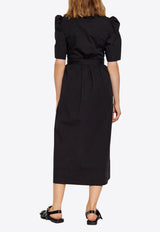 GANNI Bow-Embellished Midi Dress