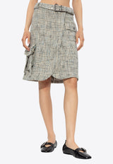 GANNI Belted Tweed Wrap Skirt