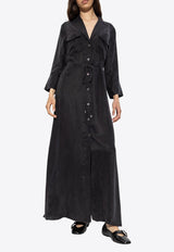 GANNI V-neck Midi Dress