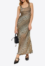 GANNI Leopard Print Midi Dress