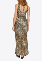 GANNI Leopard Print Midi Dress