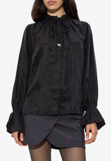 GANNI Ruffled Long-Sleeved Blouse
