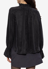 GANNI Ruffled Long-Sleeved Blouse