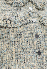 GANNI Tweed Cropped Blazer