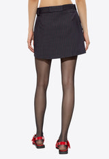 GANNI Pinstripe Mini Wrap Skirt