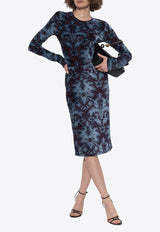 Etro Damask Pattern Velvet Pencil Skirt