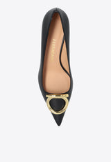 Ferragamo Lara 40 Maxi Gancini Leather Pumps