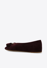 Ferragamo Vanna Vara Bow Suede Ballet Flats