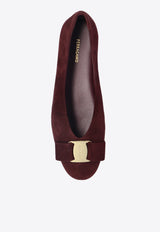 Ferragamo Vanna Vara Bow Suede Ballet Flats