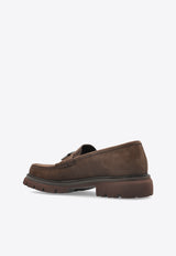 Ferragamo Cocoon Gancini Suede Loafers