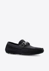 Ferragamo Parigi Double Gancini Suede Loafers