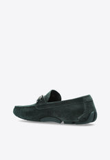 Ferragamo Parigi Double Gancini Suede Loafers