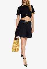 Versace Drawstring Pleated Mini Skirt
