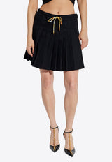 Versace Drawstring Pleated Mini Skirt