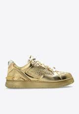 Versace Biggie Basket Metallic Leather Sneakers