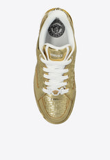 Versace Biggie Basket Metallic Leather Sneakers