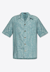 Versace Barocco Jacquard Denim Shirt