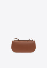 Ferragamo Double Gancini East-West Shoulder Bag in Hammered Leather