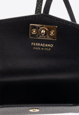 Ferragamo Gancini Hammered Leather Cardholder Bag Charm