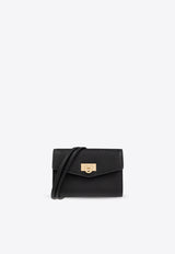 Ferragamo Gancini Hammered Leather Cardholder Bag Charm