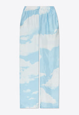 Moschino Archive Cloud Print Silk Pants