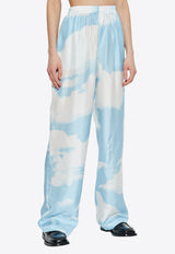 Moschino Archive Cloud Print Silk Pants