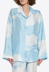 Moschino Archive Cloud Print Silk Shirt