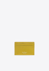 Ferragamo Gancini Grained Leather Cardholder Lemon 220007 201 785196-LEMONGRASS
