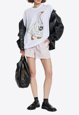 Moschino Goose Embroidered Mini Shorts